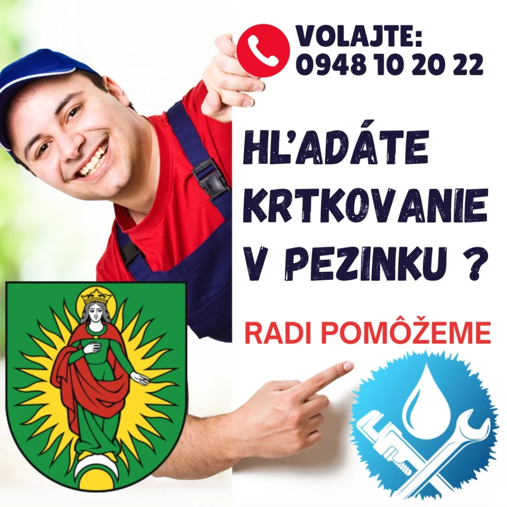 krtkovanie Pezinok čstenie potrubia a odtoku